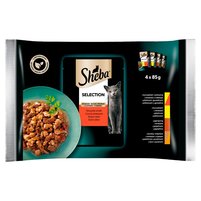 Sheba Selection in Sauce Karma pełnoporcjowa kolekcja soczystych smaków 340 g (4 x 85 g)