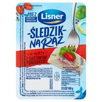 Lisner Śledzik na raz w oleju z suszonymi pomidorami 100 g