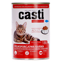 Casti nutrition pełnoporcjowa karma dla kotów ,Kawałki mięsne z rybą w sosie 415g