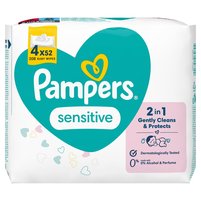 Pampers Sensitive Chusteczki 4 opakowania = 208 chusteczek