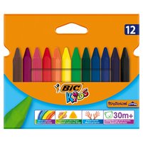 BiC Kids Plastidecor Trójkątne kredki świecowe 12 sztuk