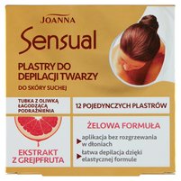 Joanna Sensual Plastry do depilacji twarzy do skóry suchej 12 sztuk i Tubka z oliwką łagodzącą 10 ml