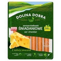 Dolina Dobra Serowe kiełbaski śniadaniowe ser cheddar 200 g