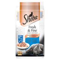 Sheba Fresh & Fine w sosie Karma pełnoporcjowa kolekcja smaków ryba 300 g (6 x 50 g)