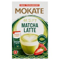 Mokate Matcha Latte Napój w proszku smak truskawkowy 84 g (6 x 14 g)