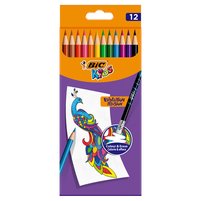 BiC Kids Evolution Illusion Zmazywalne kredki ołówkowe 12 sztuk