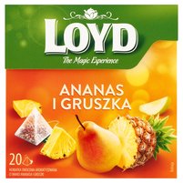 Loyd Herbatka owocowa aromatyzowana o smaku ananasa i gruszki 40 g (20 x 2 g)