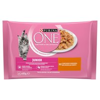 PURINA ONE Junior Karma dla kociąt z kurczakiem i marchewką 340 g (4 x 85 g)