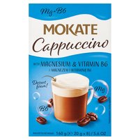 Mokate Cappuccino z magnezem i witaminą B6 160 g (8 x 20 g)