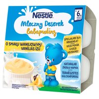 Nestlé Mleczny Deserek o smaku waniliowym dla niemowląt po 6. miesiącu 400 g (4 x 100 g)