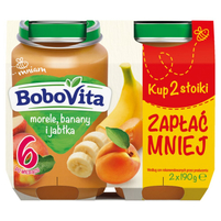 BoboVita Morele banany i jabłka po 6 miesiącu 2 x 190 g