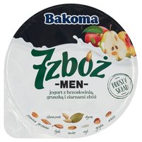 Bakoma 7 zbóż men Jogurt z brzoskwinią gruszką i ziarnami zbóż 300 g