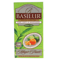 Basilur ceylon green tea &mandarin herbata zielona w saszetkach z dodatkami 37,5 g