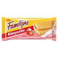 Familijne Wafle o smaku truskawkowo-śmietankowym 180 g