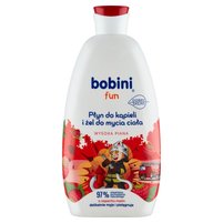 bobini Fun Płyn do kąpieli i żel do mycia ciała o zapachu truskawek 500 ml