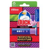 DUCK TROPICAL ADVENTURE ZESTAW STARTOWY KRĄŻKI ŻELOWE DO WC + UCHWYT 36ML