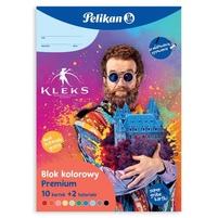 Pelikan KLEKS Kolorowy blok kreatywny 10 kartek 180g + 2 tutoriale