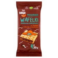 Super Fudgio Wegańskie wafelki słodzone daktylami z kremem kakaowo-orzechowym 120 g (4 x 30 g)