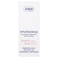 Ziaja Jagody acai Ekspresowe serum do twarzy i szyi wygładzająco-ujędrniające 50 ml