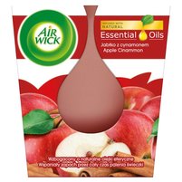 Air Wick Essential Oils Świeczka o zapachu czerwone jabłko z cynamonem 105 g