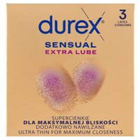 Durex Sensual Extra Lube Wyrób medyczny prezerwatywy 3 sztuki