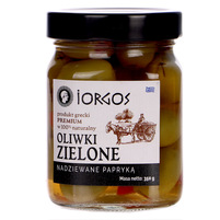 Iorgos oliwki zielone nadziewane papryką 350g