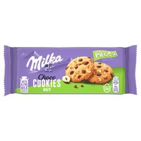 Milka Pieguski Choco Cookie Nut Ciasteczka z kawałkami czekolady mlecznej i orzechami 135 g