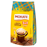 Mokate 3in1 Caramel Flavour Rozpuszczalny napój kawowy w proszku 408 g (24 x 17 g)
