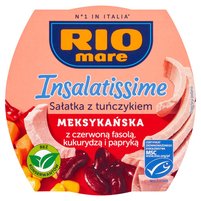 Rio Mare Insalatissime Sałatka z tuńczykiem meksykańska z czerwoną fasolą kukurydzą i papryką 160 g