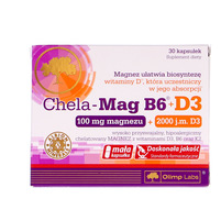 Chela-Mag B6+D3 100mg magnezu + 2000j.m. D3 30 Kapsułek