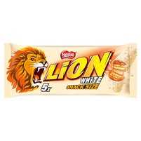 Lion Nadziewany wafel z karmelem i płatkami pszennymi w białej polewie 150 g (5 x 30 g)