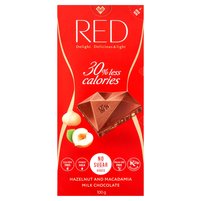 Red Delight Czekolada mleczna z orzechami laskowymi i orzechami makadamia 100 g