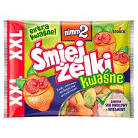 nimm2 Śmiejżelki kwaśne Żelki owocowe wzbogacone witaminami 180 g