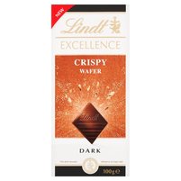 Lindt Excellence Gorzka czekolada z kawałkami kruchych wafelków 100 g