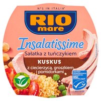 Rio Mare Insalatissime Sałatka z tuńczykiem kuskus z ciecierzycą groszkiem i pomidorkami 160 g