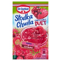 Dr. Oetker Słodka Chwila Owocowy Duet Kisiel z kawałkami owoców malina & żurawina 32 g