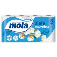 Mola White Papier toaletowy bawełniana biel 8 rolek