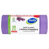 Stella Worki na śmieci z taśmą ściągającą o zapachu lawendy 35 l 15 sztuk