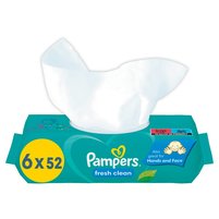 Pampers Fresh Clean Chusteczki nawilżane, 6x 52szt.