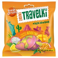 Wawel Fresh & Fruity Żelki travelki nadziewane smaki Ameryki 80 g