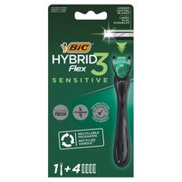 BiC Hybrid Flex 3 Sensitive 3-ostrzowa maszynka do golenia z wymiennymi wkładami 4 sztuki