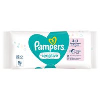 Pampers Sensitive Nawilżane chusteczki dla dzieci, 1 opakowania = 52 chusteczek