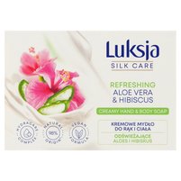 Luksja Silk Care Kremowe mydło do rąk i ciała odświeżające aloes i hibiskus 100 g