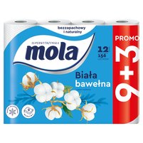 Mola White Papier toaletowy bawełniana biel 12 rolek