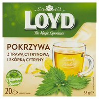 Loyd Herbatka ziołowa pokrzywa z trawą cytrynową i skórką cytryny 38 g (20 x 1,9 g)