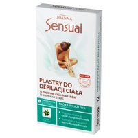 Joanna Sensual plastry do depilacji ciała Aloes 12szt + oliwka łagodząca podrażnienia 10ml