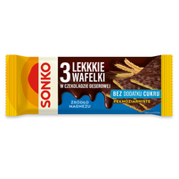 Sonko Lekkie Wafelki w czekoladzie deserowej 36g