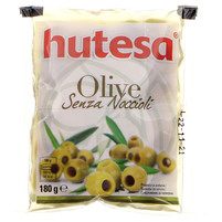 HUTESSA OLIWKI ZIELONE BEZ PESTEK W SŁONEJ ZALEWIE 180G