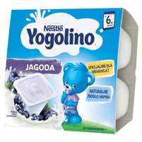 Nestlé Yogolino Deserek mleczno-owocowy jagoda dla niemowląt po 6. miesiącu 400 g (4 x 100 g)