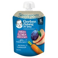 Gerber Jabłko śliwka marchewka po 6. miesiącu 80 g